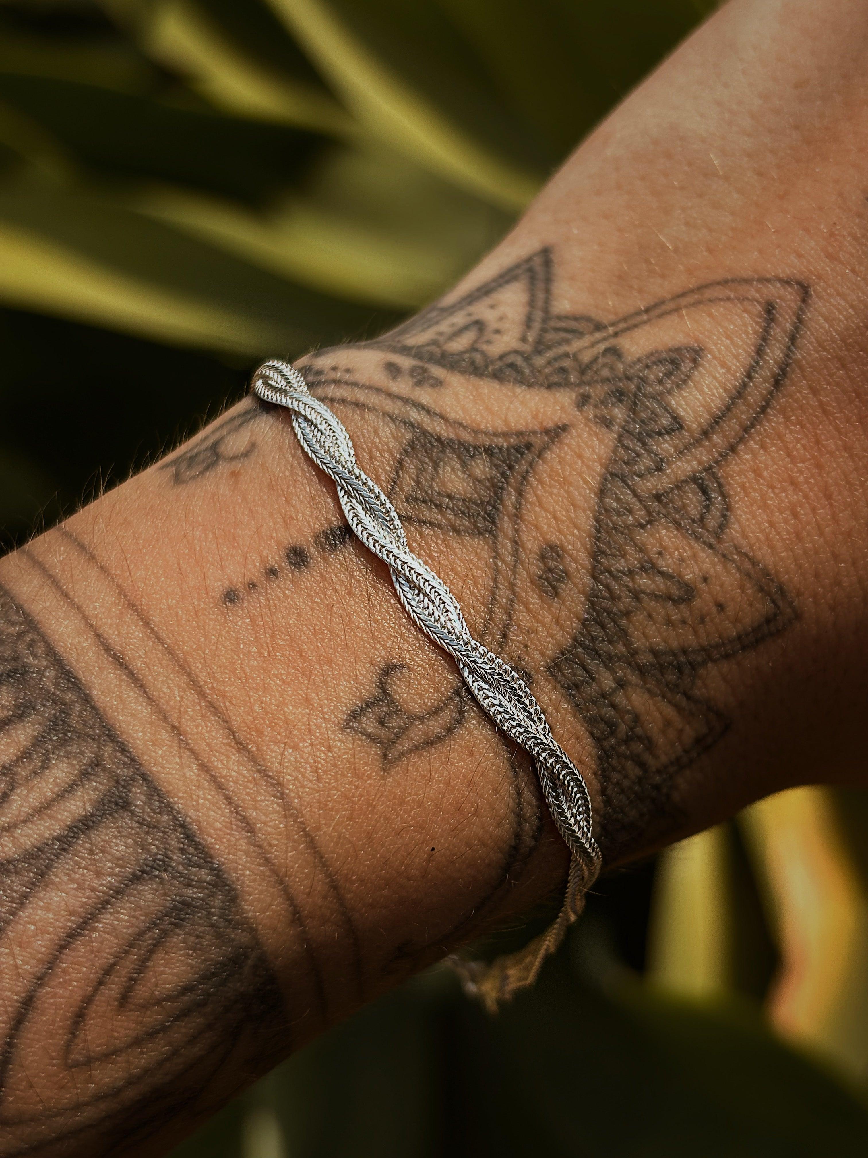 Pulseira Trançada - joia em prata 925