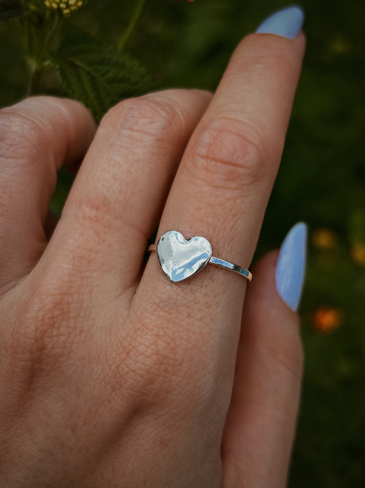 Anel Coração - joia em prata 925