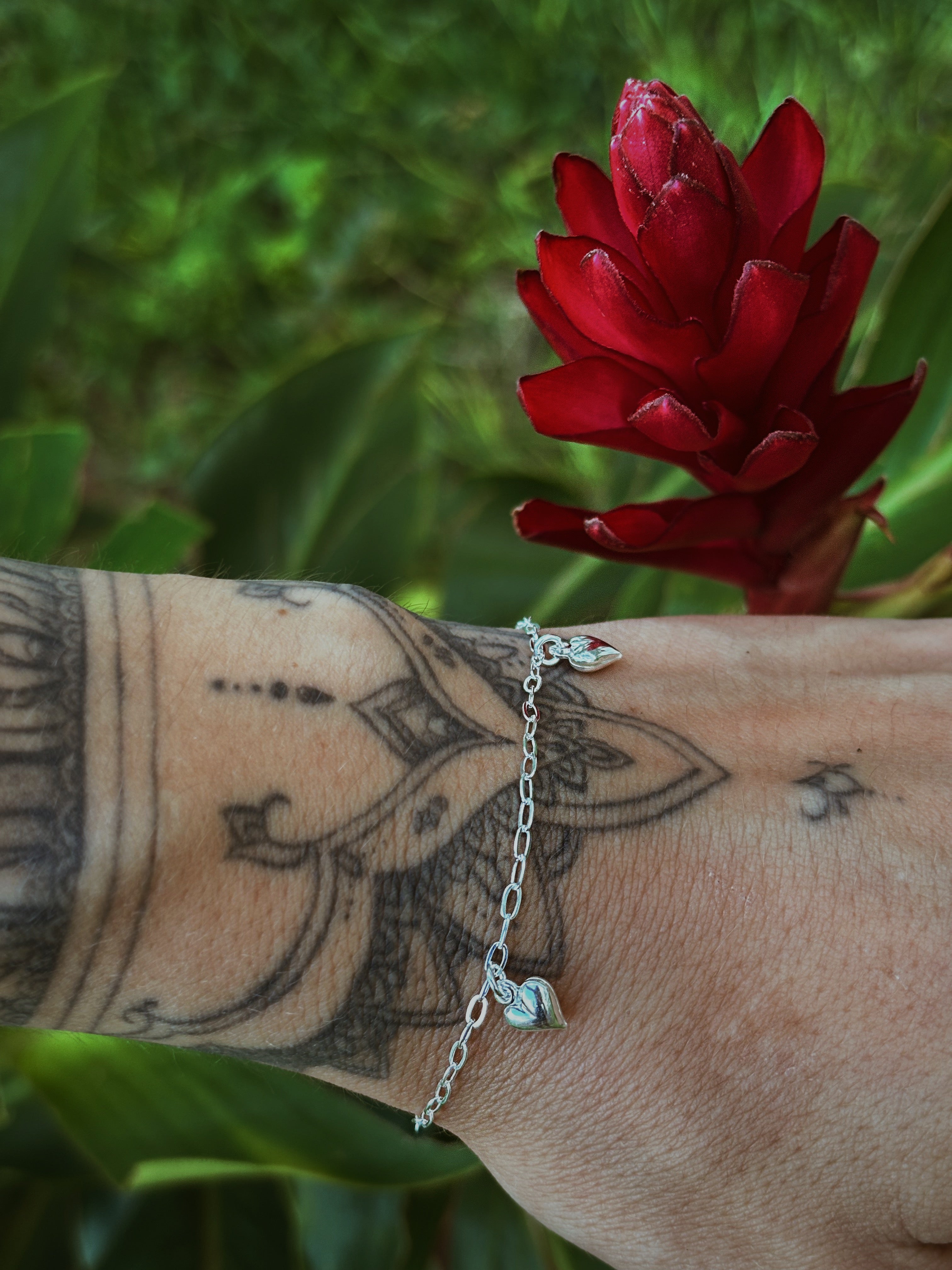 Pulseira Corações - joia em prata 925