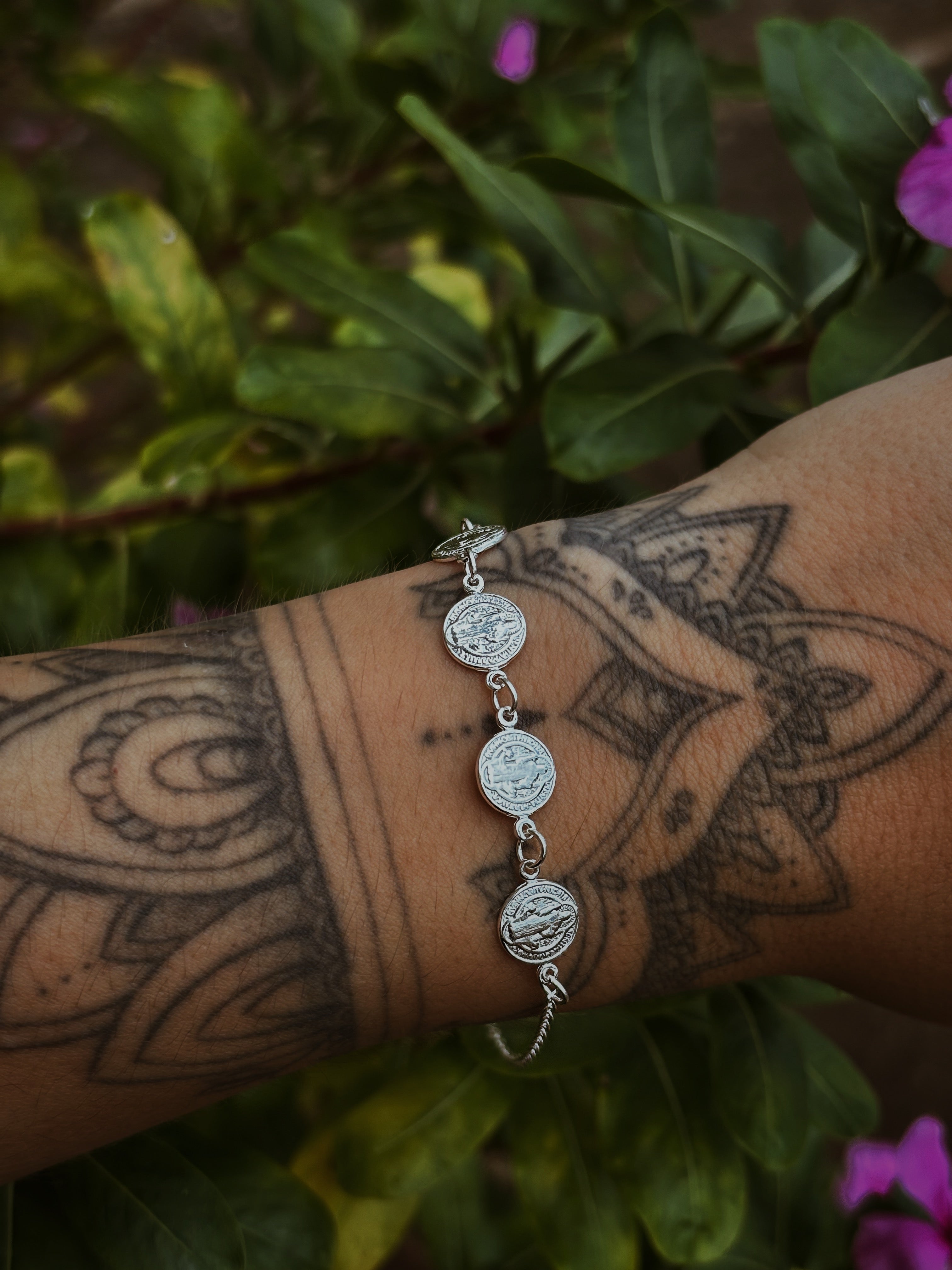 Pulseira Medalhas São Bento - joia em prata 925